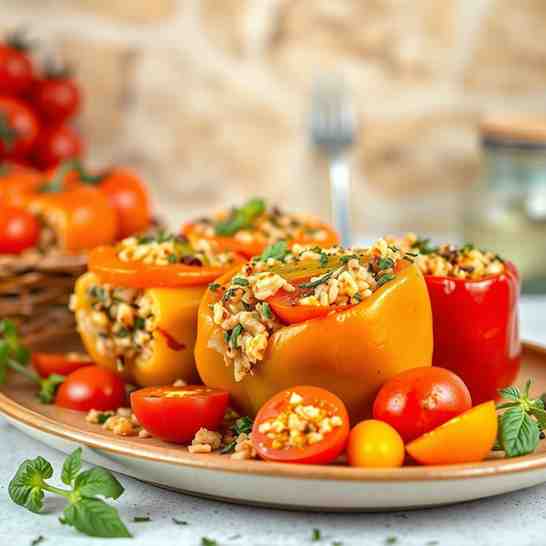 Greek Gemista - Mediterranean Vegetarian Diet Recipes